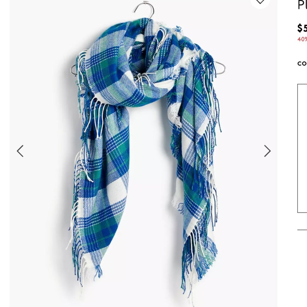 Madewell Plaid Cozyweave Scarf Blue Green